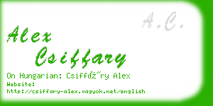 alex csiffary business card